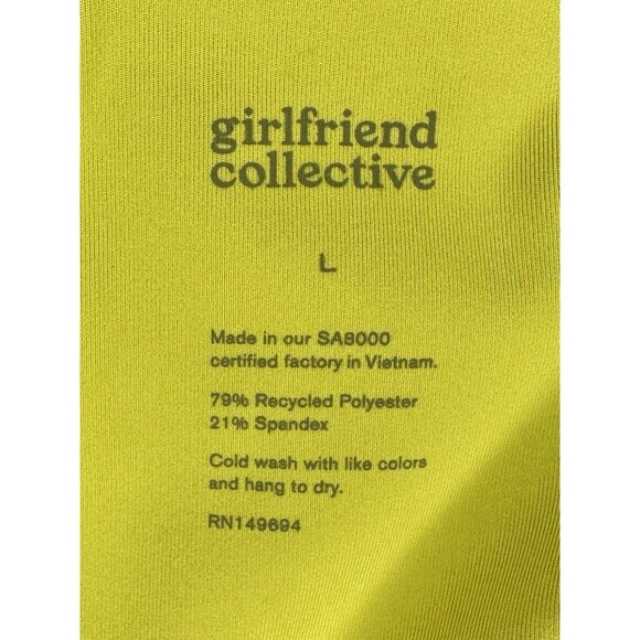 Girlfriend Collective Compressive High Rise Leggings in Chartreuse Size L EUC!!! - Picture 6 of 6